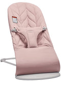 Infant Bouncer With 3 Adjustable Positions And Flat Fold For Easy Storage In Dusty Pink Cotton Fabric