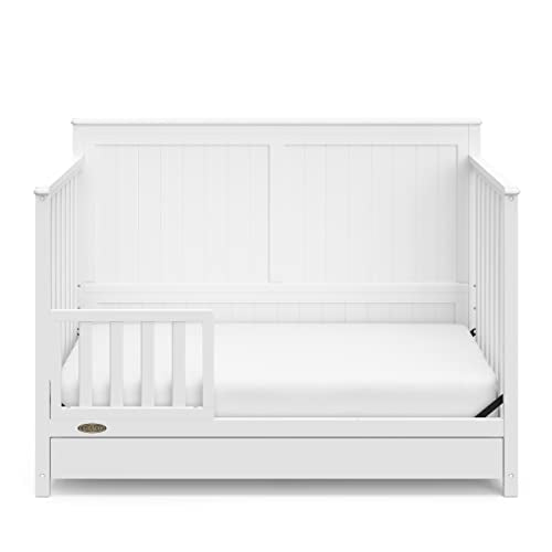 5 In 1 Convertible Crib With Drawer White Converts To Toddler Bed Daybed With Nursery Storage GREENGUARD Gold Certified