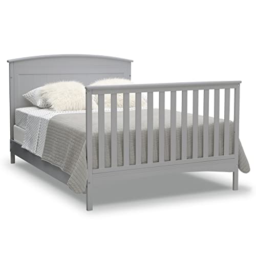 Solid Panel 4-in-1 Convertible Baby Crib With Greenguard Gold Certification In Grey
