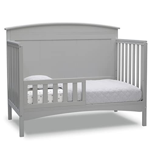 Solid Panel 4-in-1 Convertible Baby Crib With Greenguard Gold Certification In Grey
