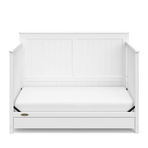 5 In 1 Convertible Crib With Drawer White Converts To Toddler Bed Daybed With Nursery Storage GREENGUARD Gold Certified