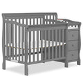 Mini Convertible Crib And Changer With 4 In 1 Convertibility In Storm Grey For Nursery Growth And Safe Sleep