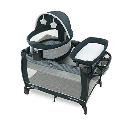Portable Baby Playard With Travel Dome Bassinet, Full Size Infant Bassinet, And Diaper Changer