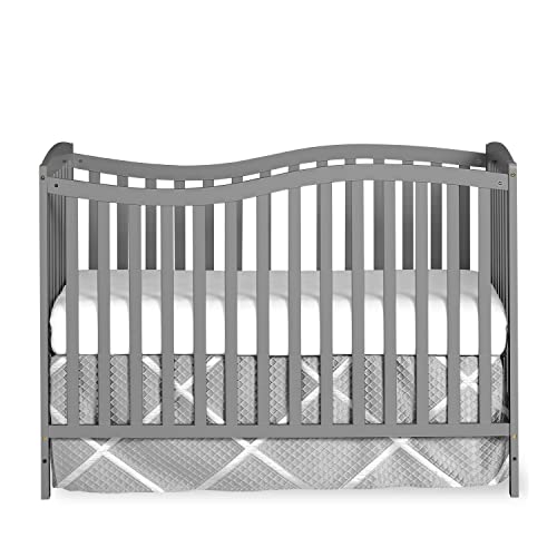 Five In One Convertible Crib With Toddler Bed Daybed Full Size Bed In Steel Gray