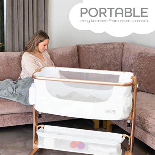 Portable Baby Bassinet Bedside Sleeper With Easy Folding And Storage Basket For Newborn