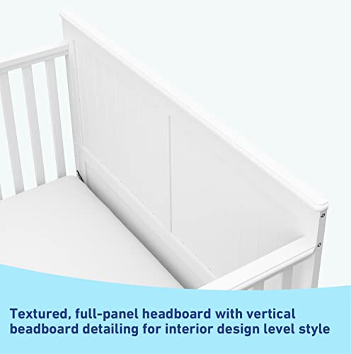 5 In 1 Convertible Crib With Drawer White Converts To Toddler Bed Daybed With Nursery Storage GREENGUARD Gold Certified