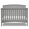 Solid Panel 4-in-1 Convertible Baby Crib With Greenguard Gold Certification In Grey
