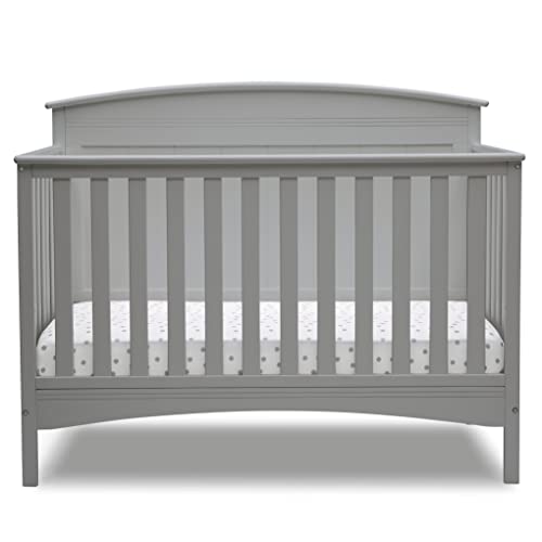 Solid Panel 4-in-1 Convertible Baby Crib With Greenguard Gold Certification In Grey