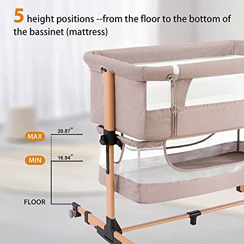 3 In 1 Baby Crib Bedside Sleeper Bassinet Adjustable Portable Bed For Infant Safe Comfort