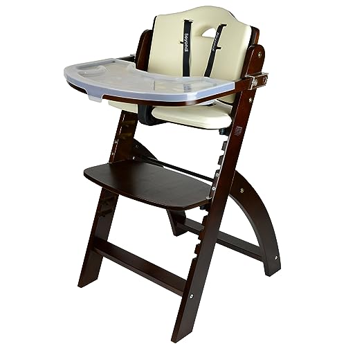 Convertible Wooden High Chair For Babies And Toddlers With Removable Tray And 3 In 1 Adjustability And Portable Design