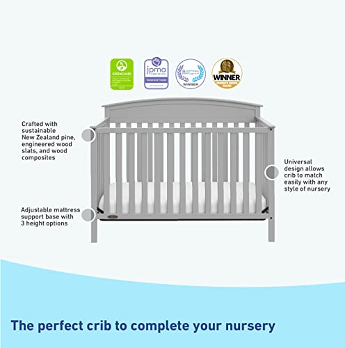 5 In 1 Convertible Crib For Baby To Toddler Bed Daybed And Full Size Bed With Gold Certification