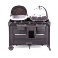 4 In 1 Portable Baby Crib And Nursery Center With Removable Canopy Changing Table Lockable Wheels Storage Bag