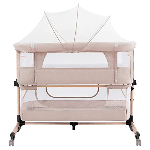 3 In 1 Baby Crib Bedside Sleeper Bassinet Adjustable Portable Bed For Infant Safe Comfort