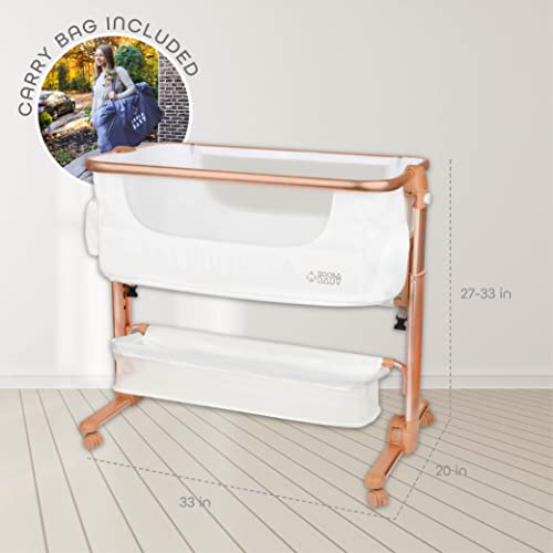 Portable Baby Bassinet Bedside Sleeper With Easy Folding And Storage Basket For Newborn