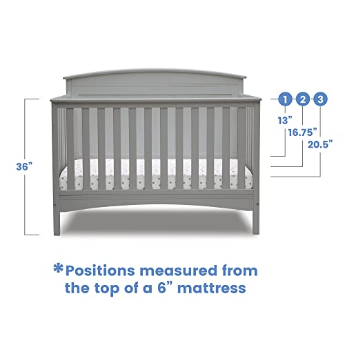 Solid Panel 4-in-1 Convertible Baby Crib With Greenguard Gold Certification In Grey