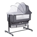 Bedside Bassinet For Baby With Wheels Height Adjustable Sleeper With Mosquito Net And Storage Bag