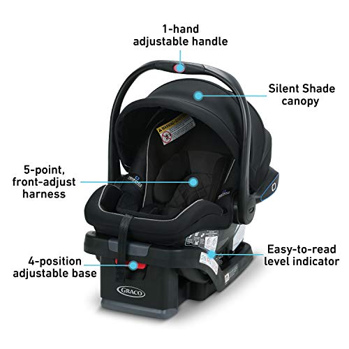 Infant Car Seat With One Hand Handle Adjustment Silent Shade Canopy Easy Latch Installation Side Impact Protection