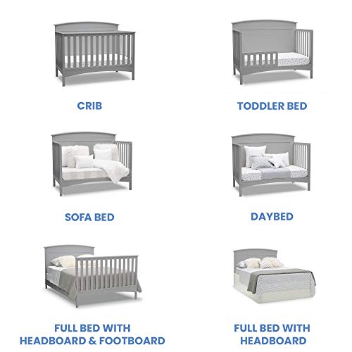 Solid Panel 4-in-1 Convertible Baby Crib With Greenguard Gold Certification In Grey