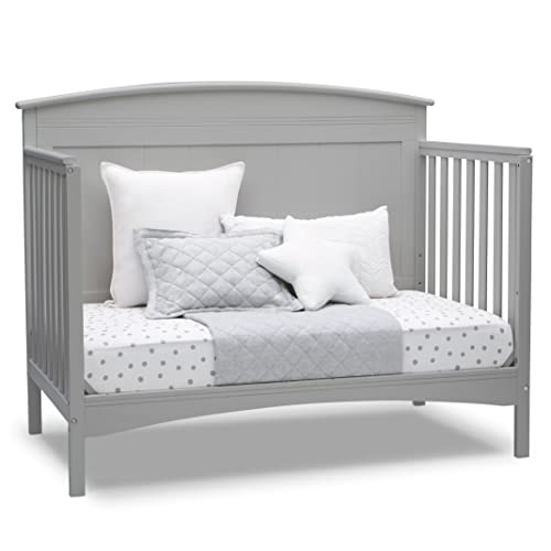 Solid Panel 4-in-1 Convertible Baby Crib With Greenguard Gold Certification In Grey