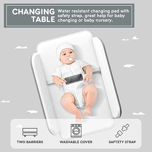 4 in 1 Baby Bassinet Bedside Sleeper Rocking Crib With Diaper Changing Table And Mosquito Net