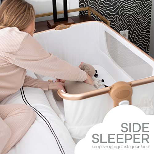 Portable Baby Bassinet Bedside Sleeper With Easy Folding And Storage Basket For Newborn