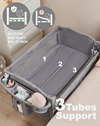 4 In 1 Bedside Sleeper Crib Playard With Changing Table For Newborns Safe Sleep Comfort