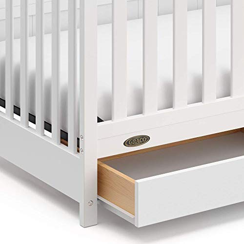 5 In 1 Convertible Crib With Drawer White Converts To Toddler Bed Daybed With Nursery Storage GREENGUARD Gold Certified