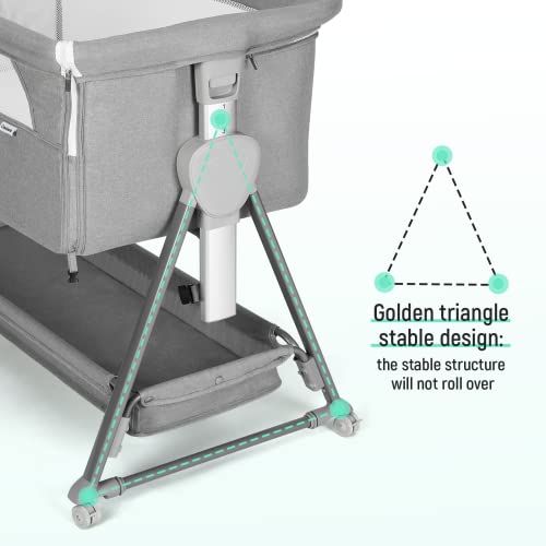 Easy Folding Bedside Bassinet Wheels
