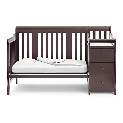 5 In 1 Convertible Crib And Changer With Changing Table And 3 Drawer Chest For Nursery