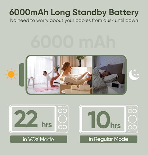 Dual Camera Baby Monitor 7 Inch 720P HD Split Screen No WiFi Long Range 1000ft VOX Night Vision