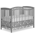 Five In One Convertible Crib With Toddler Bed Daybed Full Size Bed In Steel Gray