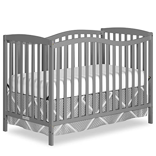 Five In One Convertible Crib With Toddler Bed Daybed Full Size Bed In Steel Gray