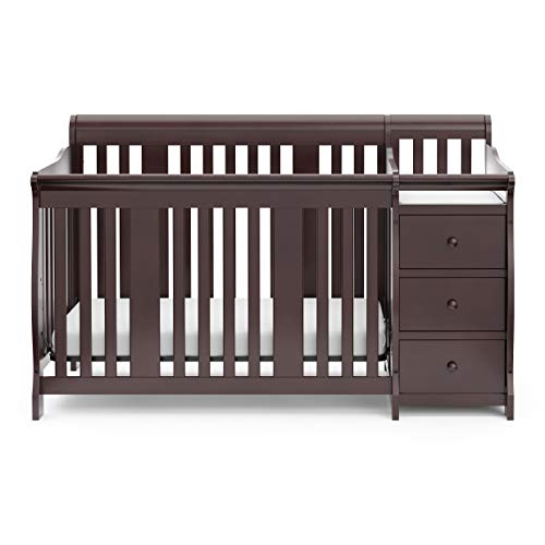 5 In 1 Convertible Crib And Changer With Changing Table And 3 Drawer Chest For Nursery