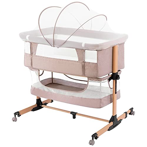 3 In 1 Baby Crib Bedside Sleeper Bassinet Adjustable Portable Bed For Infant Safe Comfort