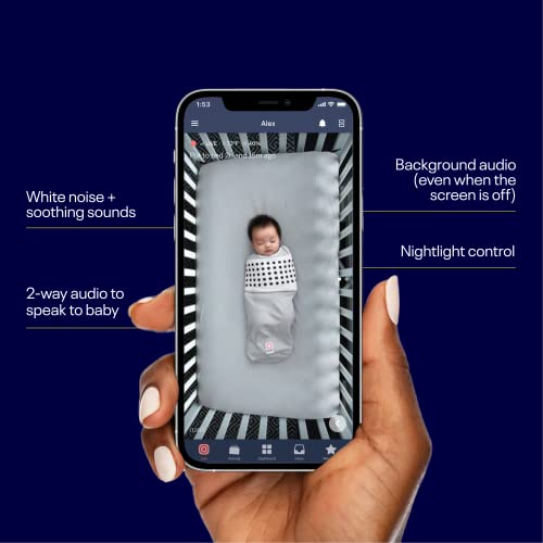 Smart Baby Monitor With 1080p WiFi Video Camera And Wall Mount Sensor Free Sleep And Breathing Tracking 2 Way Audio