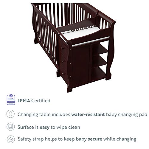 5 In 1 Convertible Crib And Changer With Changing Table And 3 Drawer Chest For Nursery