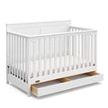 5 In 1 Convertible Crib With Drawer White Converts To Toddler Bed Daybed With Nursery Storage GREENGUARD Gold Certified