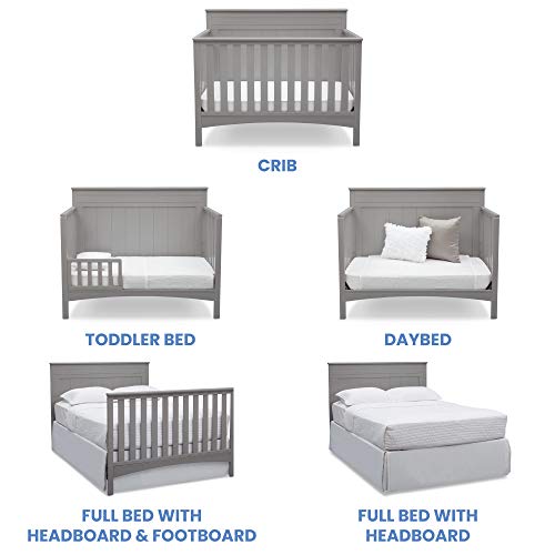 Grey 4 In 1 Convertible Baby Crib Greenguard Gold Certified With Toddler Daybed And Full Size Bed