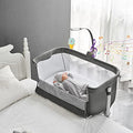 Baby Bassinet Bedside Sleeper With Music Box 2 In 1 Convertible Crib For Infants