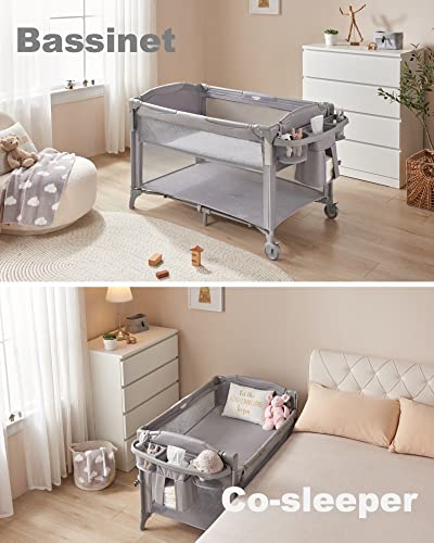 4 In 1 Bedside Sleeper Crib Playard With Changing Table For Newborns Safe Sleep Comfort