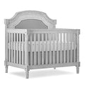 5 In 1 Convertible Crib In Antique Grey Mist Finish For Modern Nursery Durable Kiln Dried Hardwood Frame