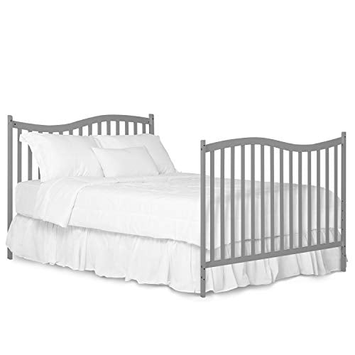 Five In One Convertible Crib With Toddler Bed Daybed Full Size Bed In Steel Gray