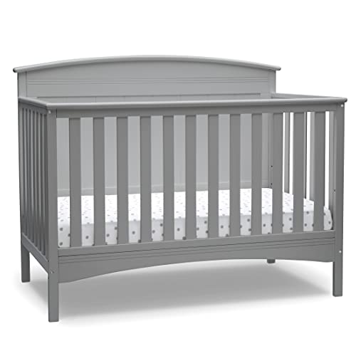 Solid Panel 4-in-1 Convertible Baby Crib With Greenguard Gold Certification In Grey