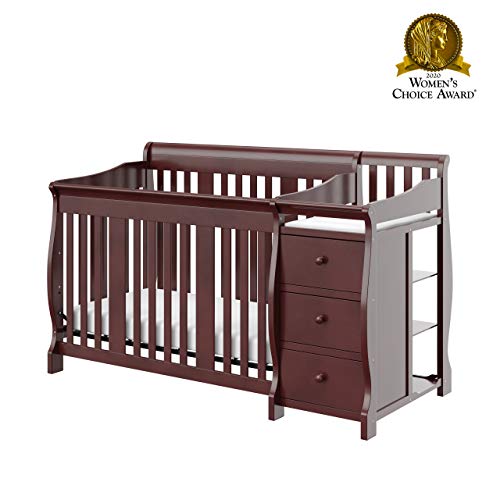 5 In 1 Convertible Crib And Changer With Changing Table And 3 Drawer Chest For Nursery