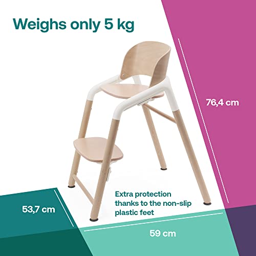Wooden Baby High Chair With Quick Adjustable Seat And Easy Cleaning For Feeding And Nursery Use