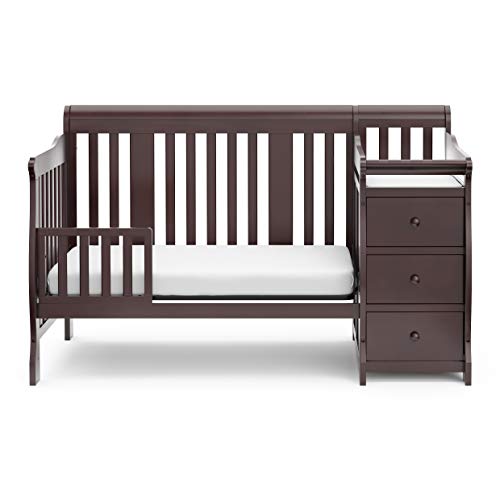 5 In 1 Convertible Crib And Changer With Changing Table And 3 Drawer Chest For Nursery