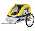 Two Seat Child Bike Trailer With Canopy For Safe Family Rides Tow Behind 20 Inch Wheels