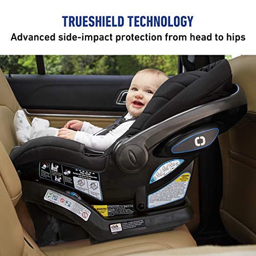 Infant Car Seat With One Hand Handle Adjustment Silent Shade Canopy Easy Latch Installation Side Impact Protection