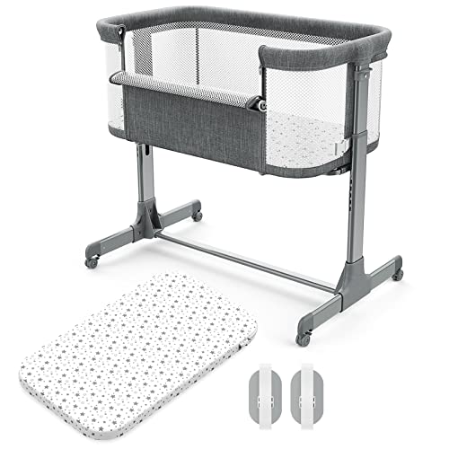 Portable Mesh Baby Bassinet With Wheels