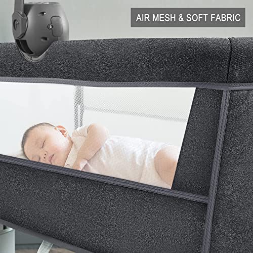 Adjustable Bedside Baby Bassinet With Wheels And Music Box For Easy Infant Sleep